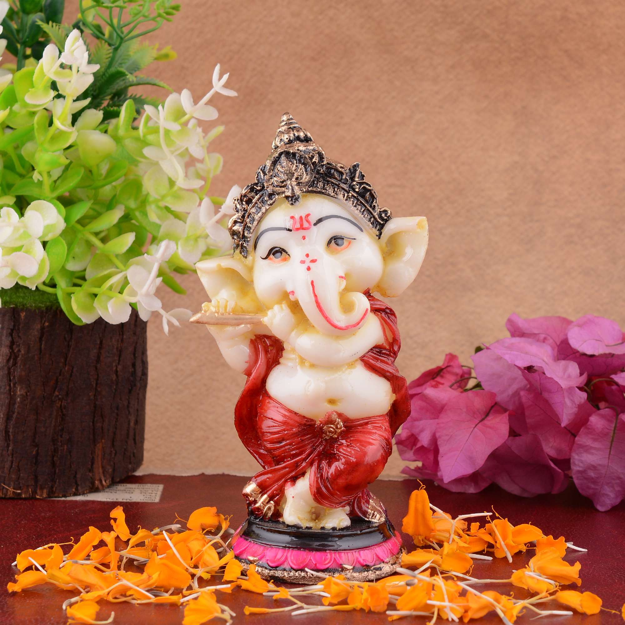 Ganesha Statue Idol Shriganesh Bhagwan Murti / Home, Office Decor / Car Dashboard / Side Table Brass Ganpati / Lord Vinayaka Statue / God of Luck & Success Sculpture / Gift Items - Image 2