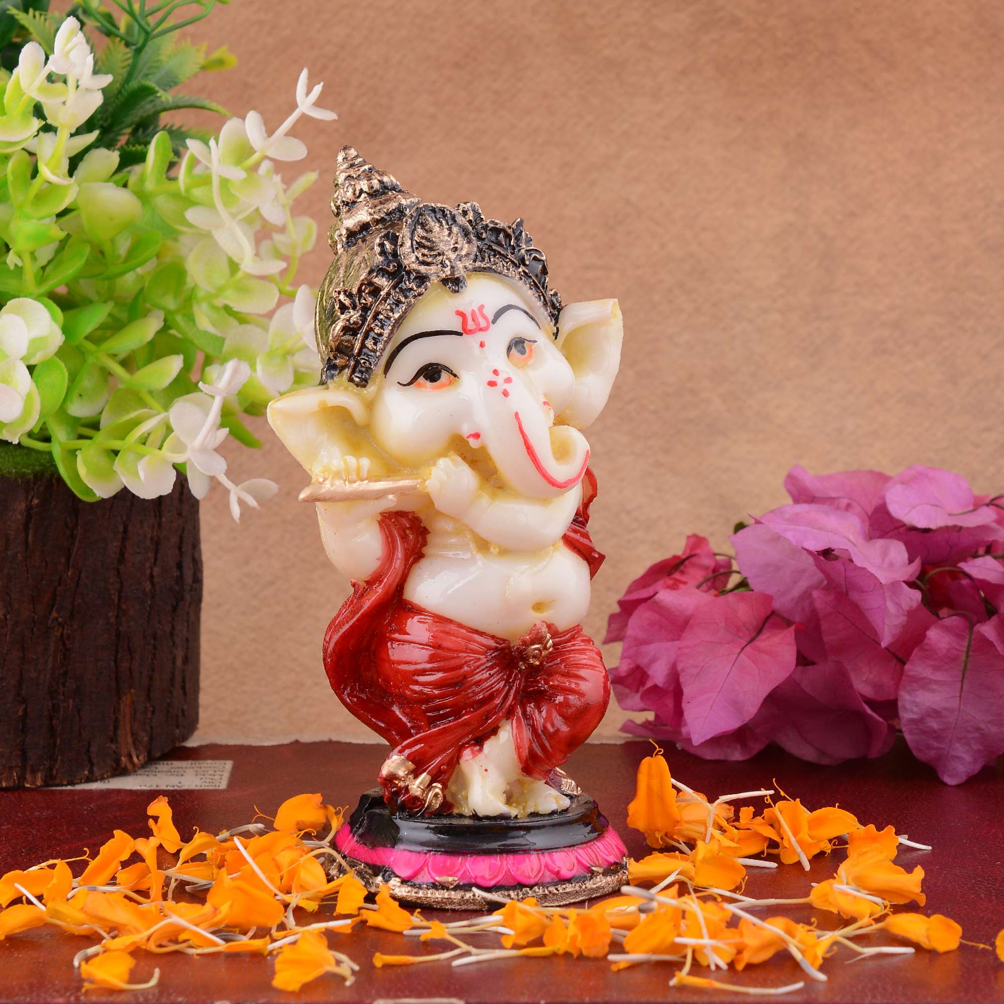 Ganesha Statue Idol Shriganesh Bhagwan Murti / Home, Office Decor / Car Dashboard / Side Table Brass Ganpati / Lord Vinayaka Statue / God of Luck & Success Sculpture / Gift Items